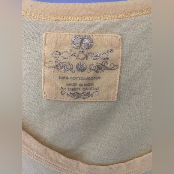 Eckored - Light yellow short sleeve shirt w graffiti pattern & jewels π ππ - Picture 4 of 6